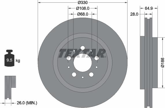 Textar 92178305 - Bremžu diski ps1.lv