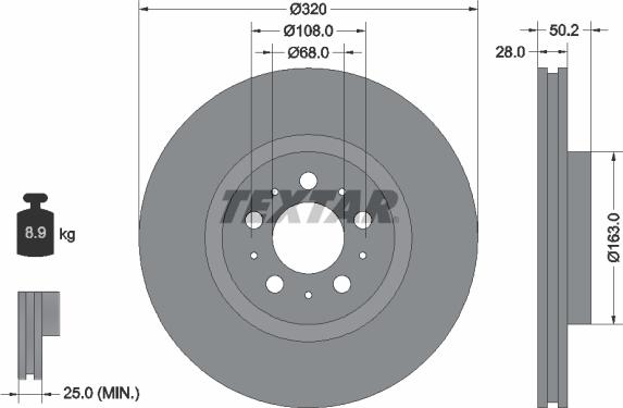 Textar 92178205 - Bremžu diski ps1.lv