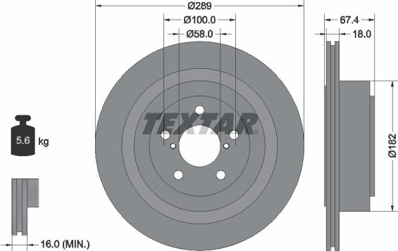 Textar 92173603 - Bremžu diski ps1.lv