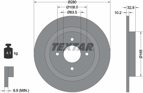 Textar 92172403 - Bremžu diski ps1.lv