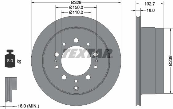 Textar 92172803 - Bremžu diski ps1.lv