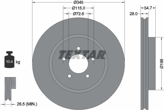 Textar 92177105 - Bremžu diski ps1.lv