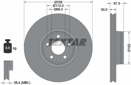 Textar 92345505 - Bremžu diski ps1.lv