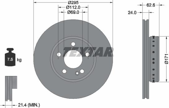 Textar 92343925 - Bremžu diski ps1.lv