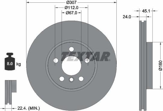 Textar 92347205 - Bremžu diski ps1.lv