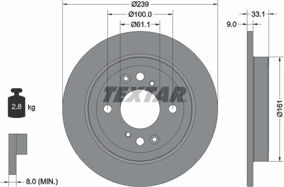 Textar 92304403 - Bremžu diski ps1.lv