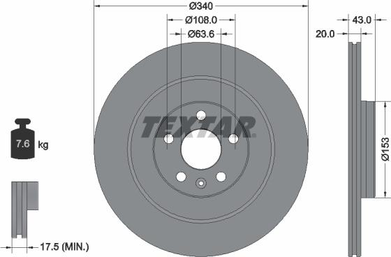 Textar 92304503 - Bremžu diski ps1.lv