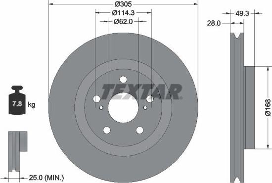 Textar 92304305 - Bremžu diski ps1.lv