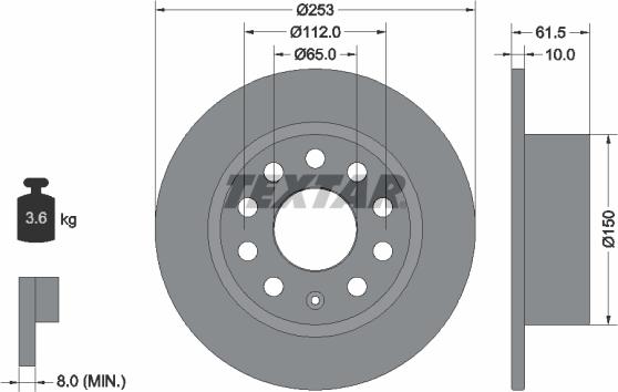 Textar 92306603 - Bremžu diski ps1.lv