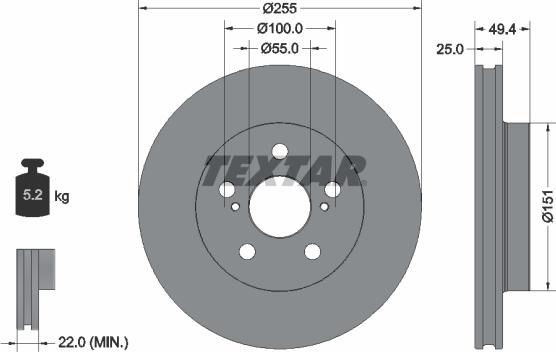 Textar 92301703 - Bremžu diski ps1.lv