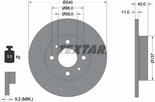 Textar 92316003 - Bremžu diski ps1.lv