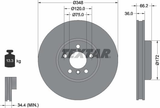 Textar 92310505 - Bremžu diski ps1.lv