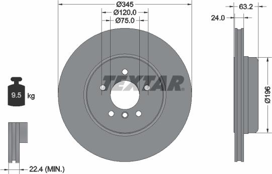 Textar 92310105 - Bremžu diski ps1.lv