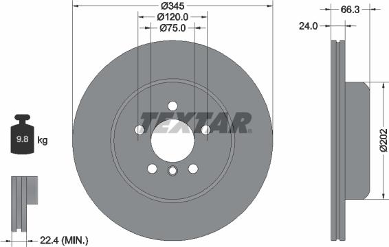 Textar 92311905 - Bremžu diski ps1.lv