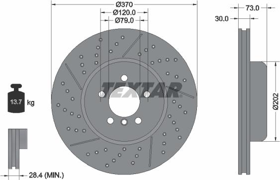 Textar 92311605 - Bremžu diski ps1.lv