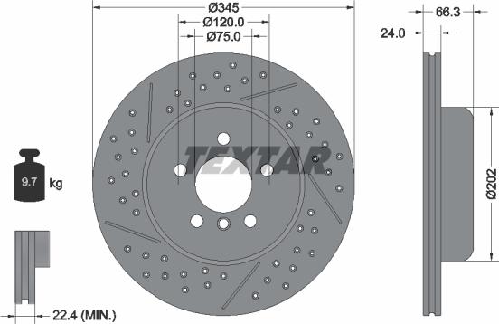 Textar 92311805 - Bremžu diski ps1.lv