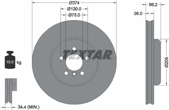 Textar 92312105 - Bremžu diski ps1.lv