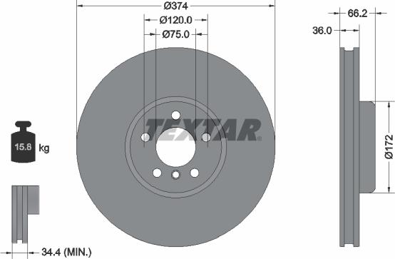 Textar 92312305 - Bremžu diski ps1.lv