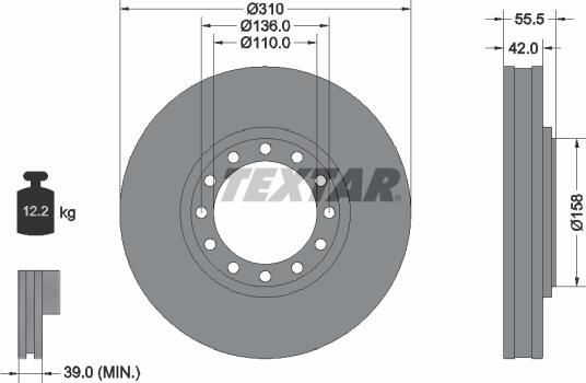 Textar 92317403 - Bremžu diski ps1.lv