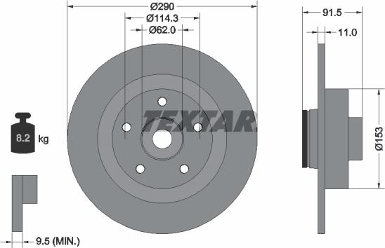 Textar 92317603 - Bremžu diski ps1.lv