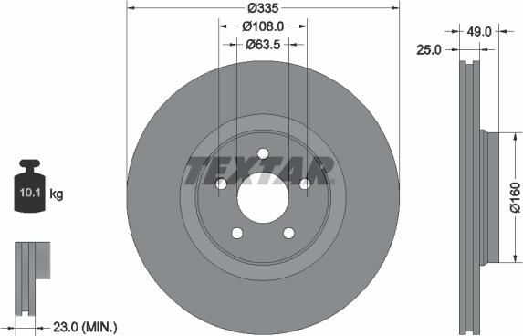 Textar 92317805 - Bremžu diski ps1.lv