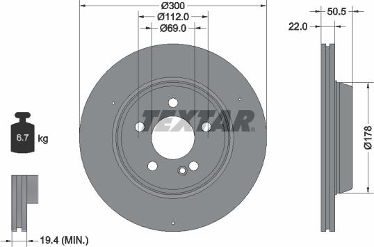 Textar 92338705 - Bremžu diski ps1.lv