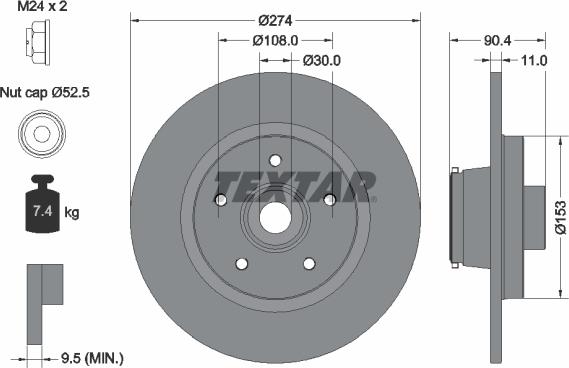 Textar 92329403 - Bremžu diski ps1.lv