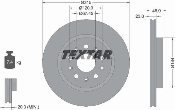 Textar 92324505 - Bremžu diski ps1.lv