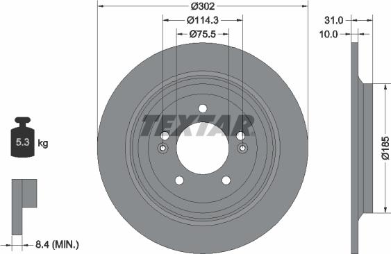 Textar 92294803 - Bremžu diski ps1.lv