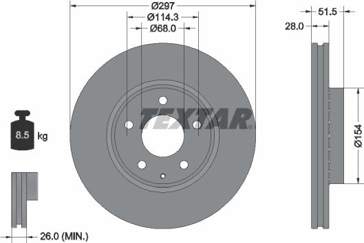 Textar 92295003 - Bremžu diski ps1.lv