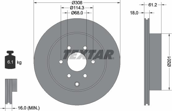 Textar 92296403 - Bremžu diski ps1.lv