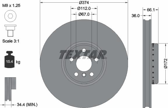 Textar 92290325 - Bremžu diski ps1.lv