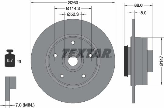 Textar 92291003 - Bremžu diski ps1.lv