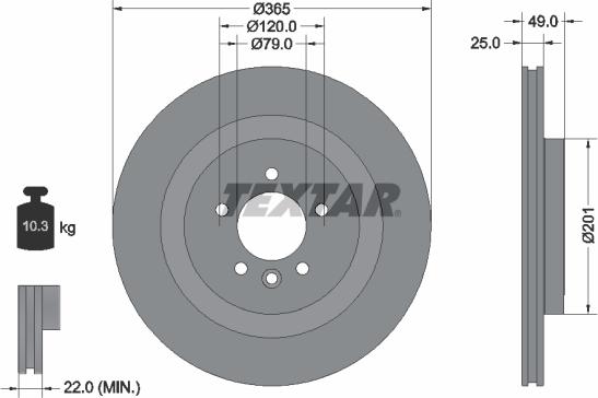 Textar 92293003 - Bremžu diski ps1.lv