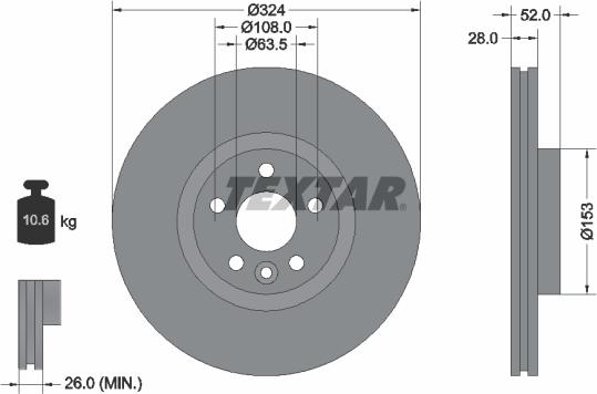 Textar 92293205 - Bremžu diski ps1.lv