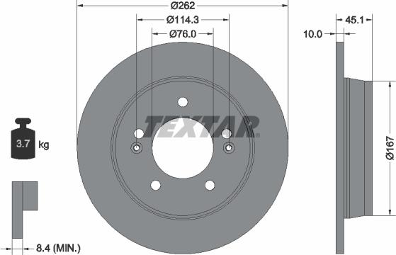 Textar 92240003 - Bremžu diski ps1.lv