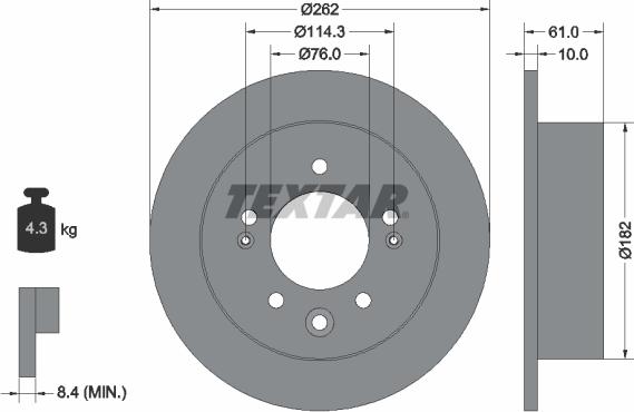 Textar 92240803 - Bremžu diski ps1.lv