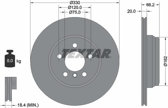 Textar 92241903 - Bremžu diski ps1.lv