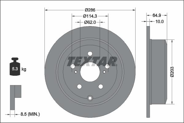 Textar 92248703 - Bremžu diski ps1.lv