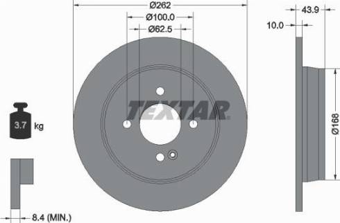 Textar 92242200 - Bremžu diski ps1.lv