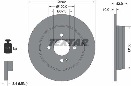 Textar 92242203 - Bremžu diski ps1.lv