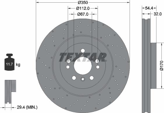 Textar 92254405 - Bremžu diski ps1.lv