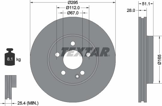 Textar 92254803 - Bremžu diski ps1.lv