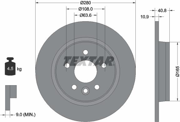 Textar 92255603 - Bremžu diski ps1.lv