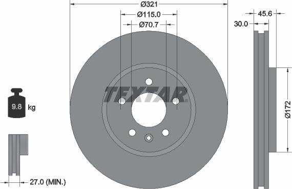 Textar 92256803 - Bremžu diski ps1.lv