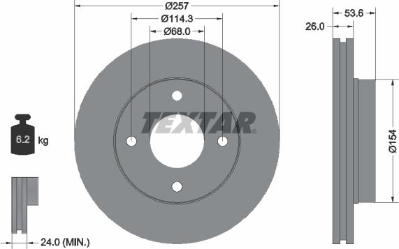 Textar 92253103 - Bremžu diski ps1.lv