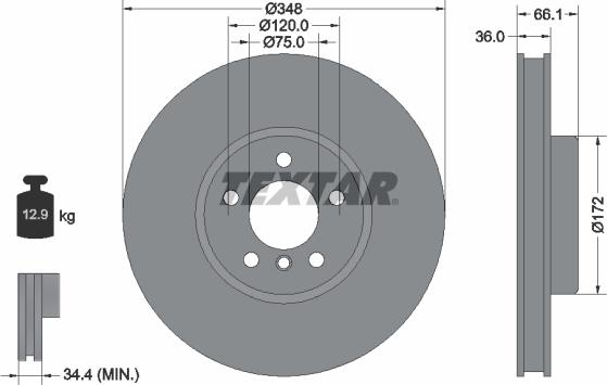 Textar 92253825 - Bremžu diski ps1.lv