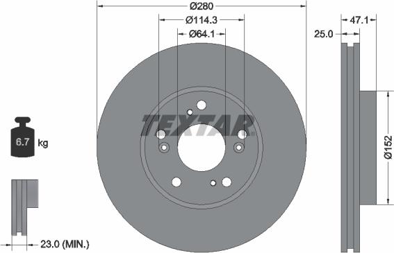 Textar 92252503 - Bremžu diski ps1.lv