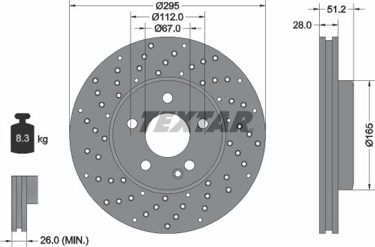 Textar 92257505 - Bremžu diski ps1.lv