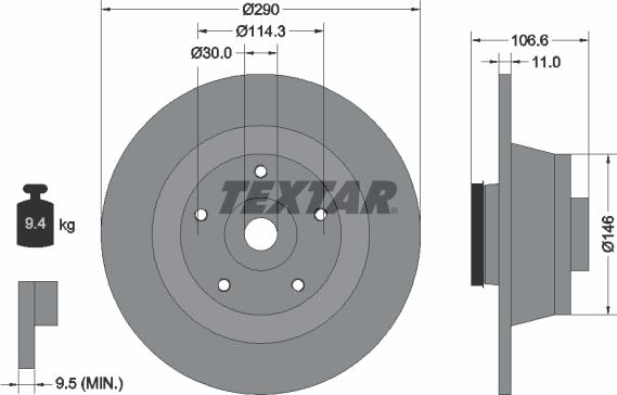 Textar 92269603 - Bremžu diski ps1.lv